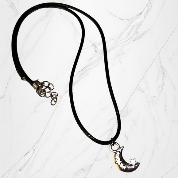 Hand Crafted Jewelry - Handcrafted Necklace Silver Moon & Star Charm Celestial